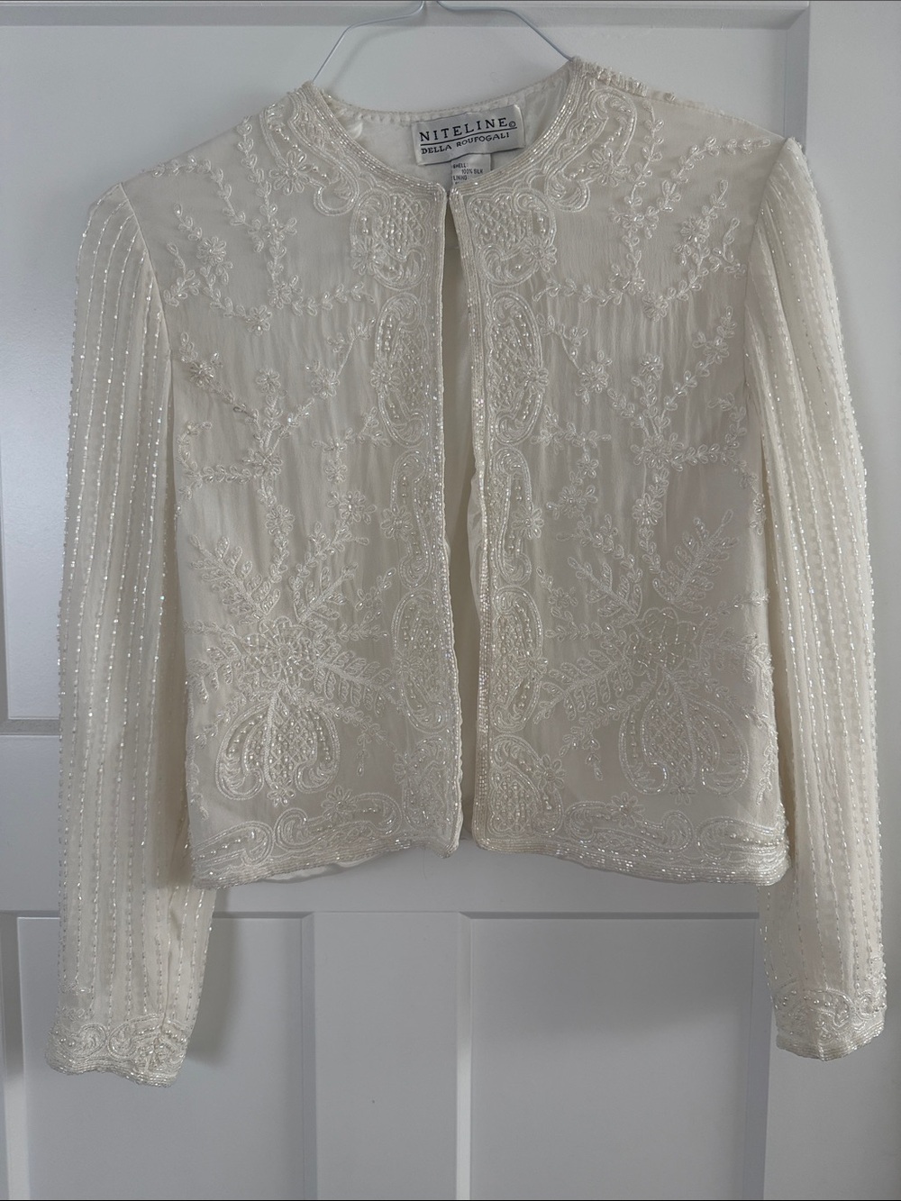 NITELINE Silk Beaded Ivory Jacket